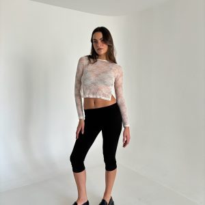 Top de encaje blanco, top Mimi OverWild, top transparente, top de noche.