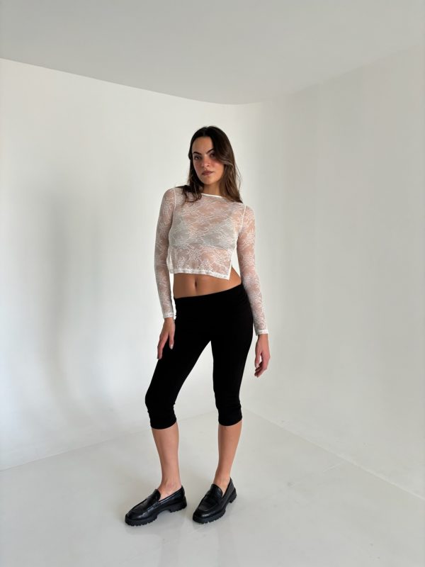Top de encaje blanco, top Mimi OverWild, top transparente, top de noche.