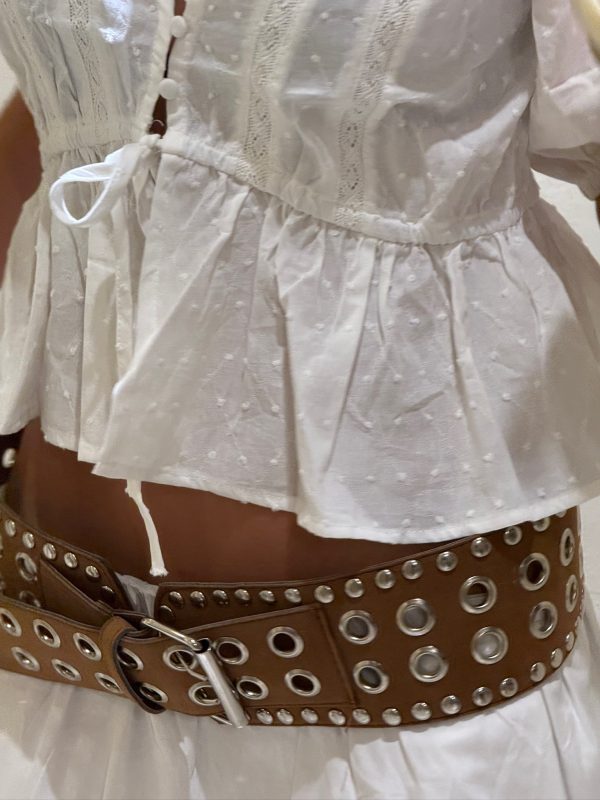 BLUSA CON PUNTILLA MANGA CORTA - Imagen 4