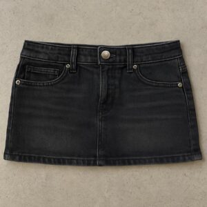 Mini Falda Negra Tachas Low Rise Overwild