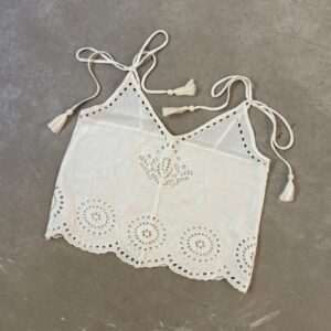 Top Blusa Calada Bordado Aplique Tiras Negro Blanco