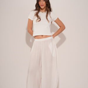 Pantalón Aladin Harem Algodón Puntilla Blanco Negro Chocolate