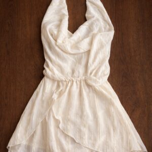 Vestido Hada Corto Halter Blanco Durazno Amarillo