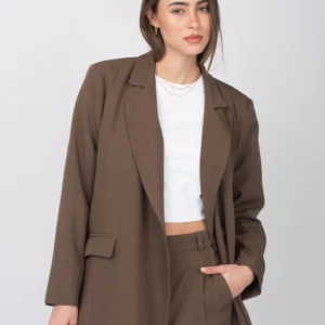 Blazer sastrero negro de mujer con solapa y botones Overwild