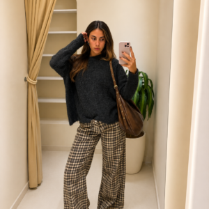 WIDE LEG VENUS TARTAN